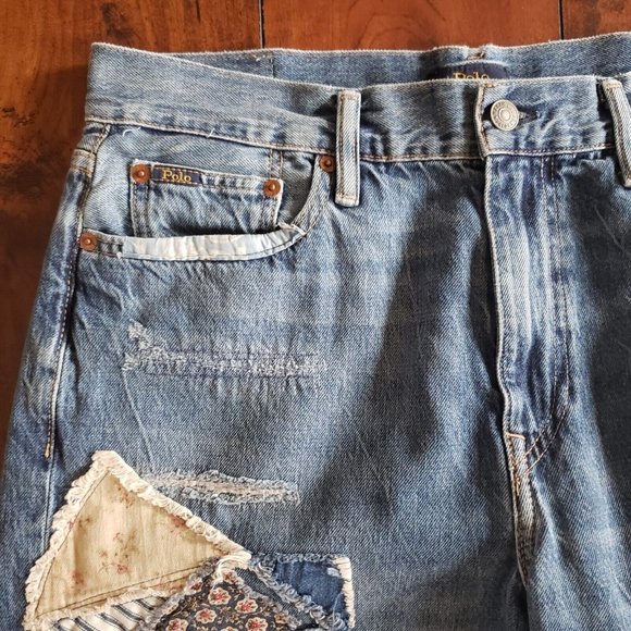 Polo Ralph Lauren Avery Patchwork Boyfriend Rope Dyed Women's Jeans Size 29 - Picture 7 of 12